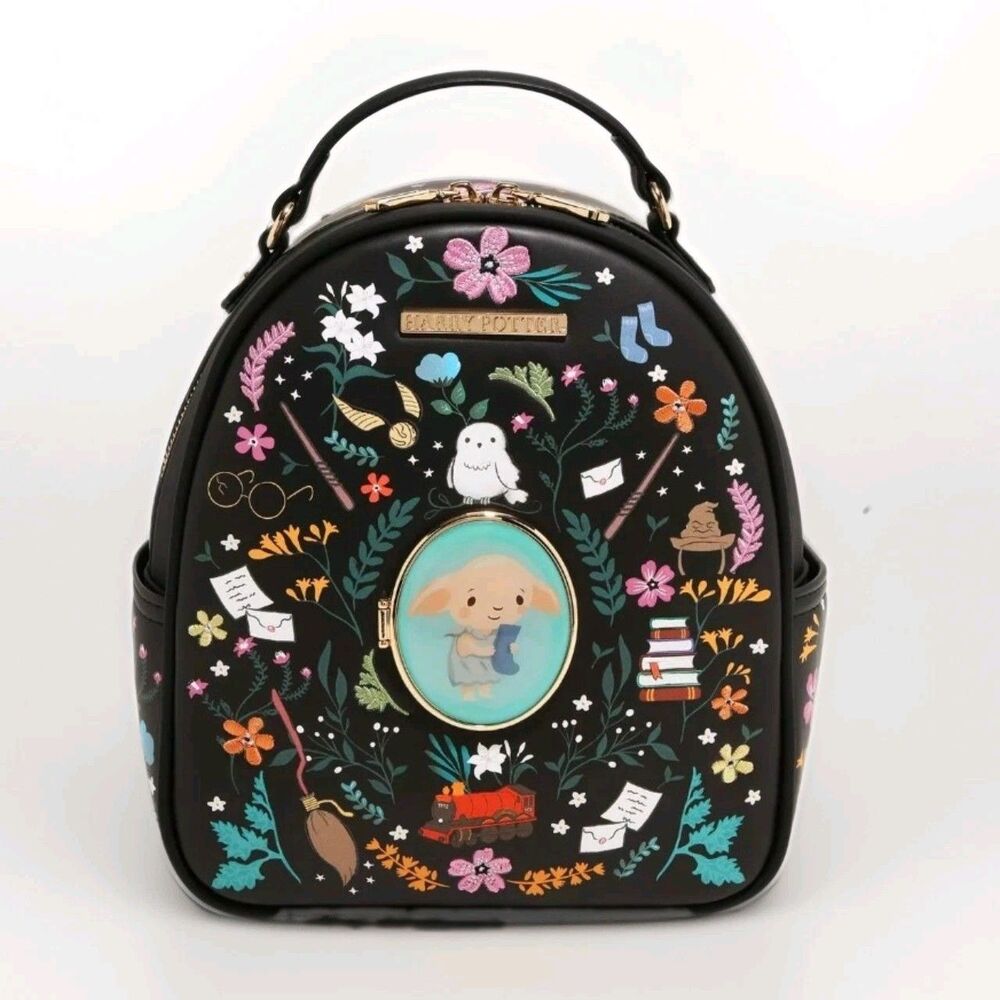 New! Our Universe Harry Potter Dobby Floral Mini Backpack, Embroidered
